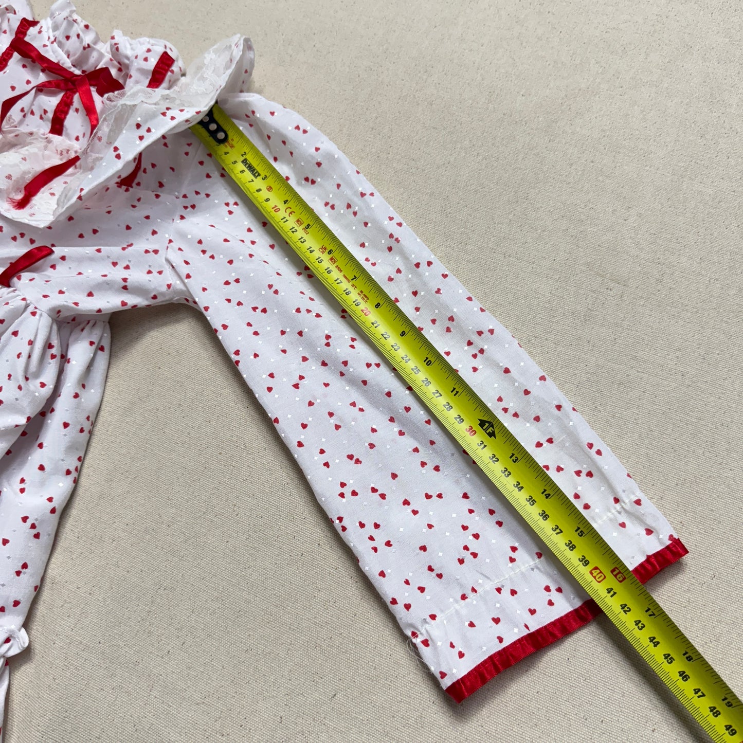 80s 90s Kids Toddler Vintage Martha's Miniatures Heart AOP Lace Raffle Volume dress / 5y 6y 7y