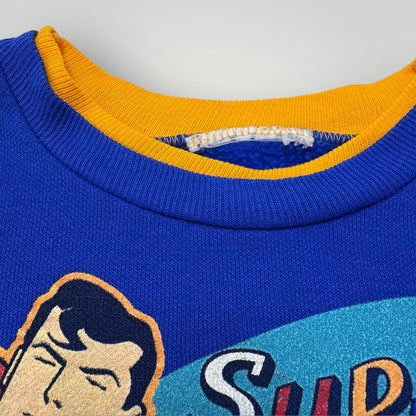 1997 Kids Toddler Vintage Superman Colourful Crew Sweatshirt 2Y 3Y