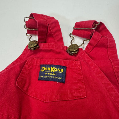 90s Kids Baby Solid Red Oshkosh B’Gosh Overall 100% Cotton /6m/9m/ Made in USA