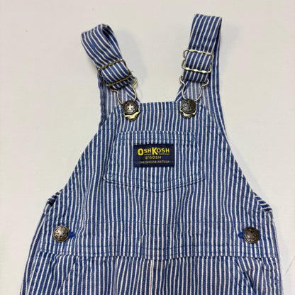 90s Kids Baby Vintage Oshkosh B’Gosh Lightweight Hickory Stripe  Denim Overall / 12m /