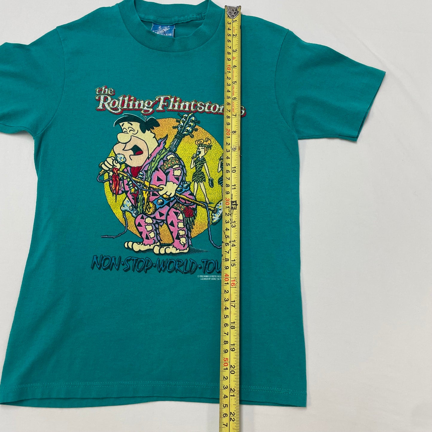 1988 Kids The Rolling Flintstone World Tour Tshirt 9-11y Baby Tee