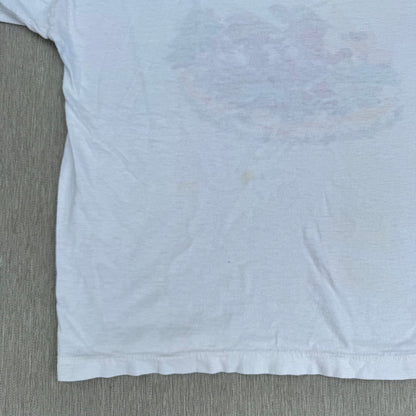 70s Kids Vintage Monchen Yoddlers Print SouvenirWhite 100% Cotton Single Stitch Short Sleeve T-Shirt 10Y Baby Tee XS Adult