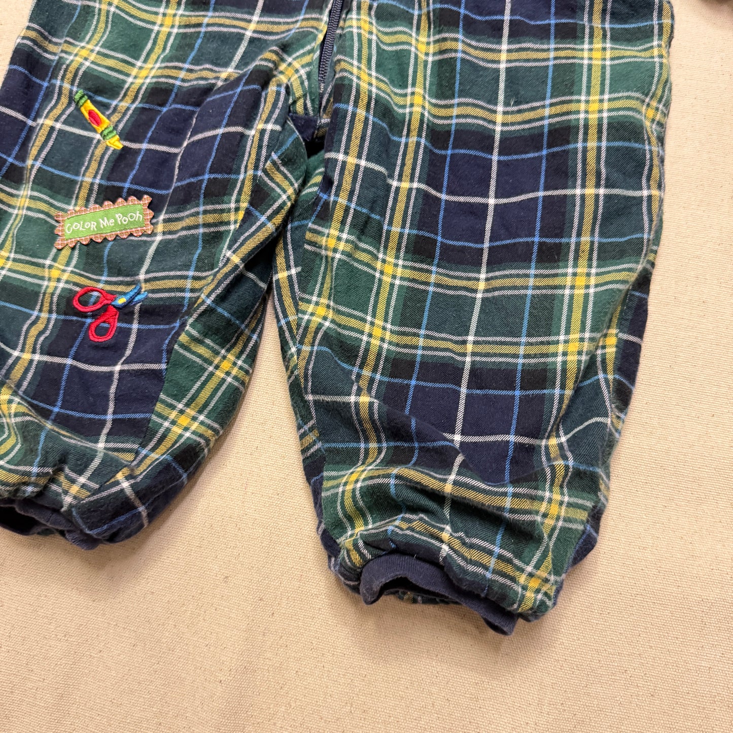 Vintage The Disney Store Winnie the Pooh Plaid Check Thick Winter Romper / 24m 2T 3T