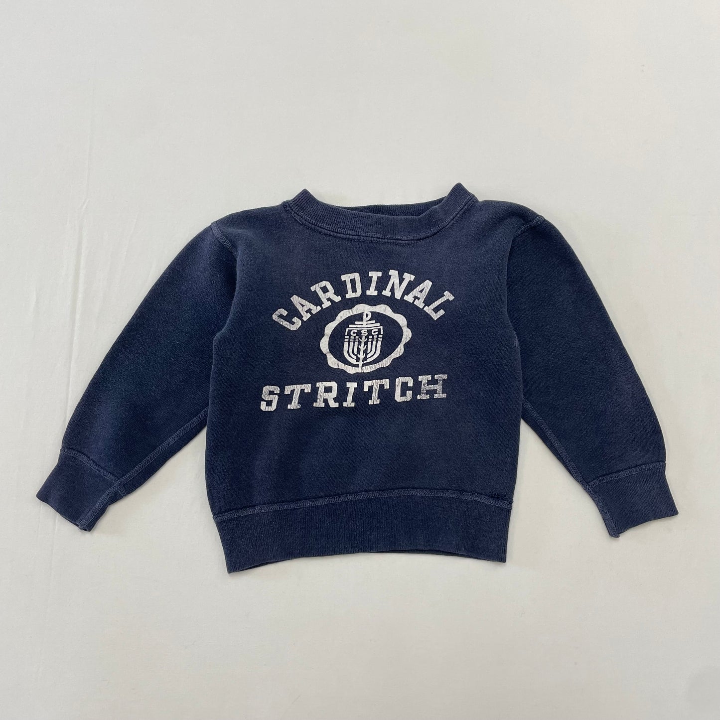 60s Kids Toddler Baby Vintage Champion Runners Tag Cardinal Stritch University Sweatshirt / 2-4y