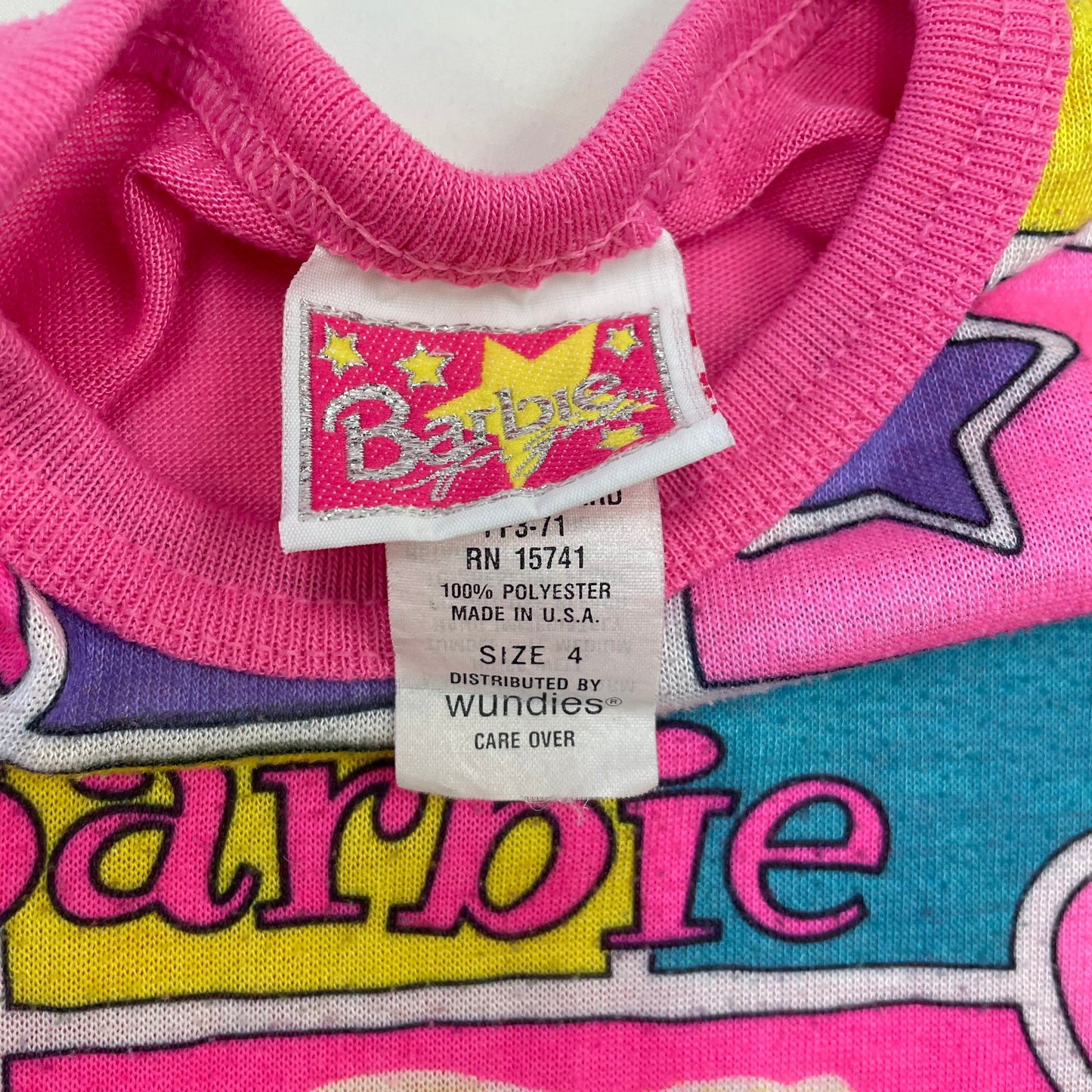 90s 1991 Kids Toddler Vintage Barbie PJ Dress / 3y 4y / 100% Polyester