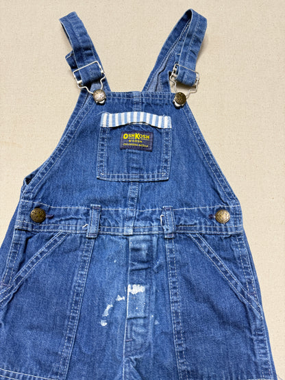 ASIS / 80s Kids Toddler Vintage Oshkosh Bgosh Stripe Pattern Denim Overall / 3T 4T / Made in USA