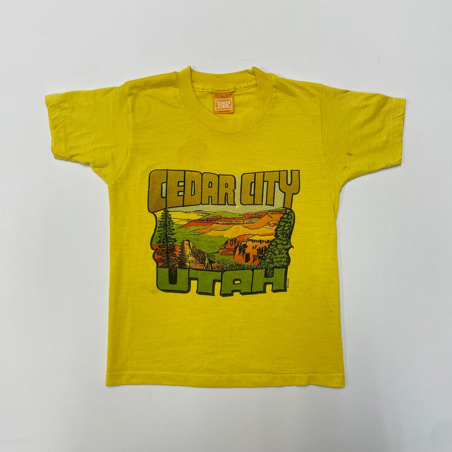 80s Kids Toddler Vintage Cedar City Utah USA Souvenir Tshirt / 7y 8y 9y / Baby Tee