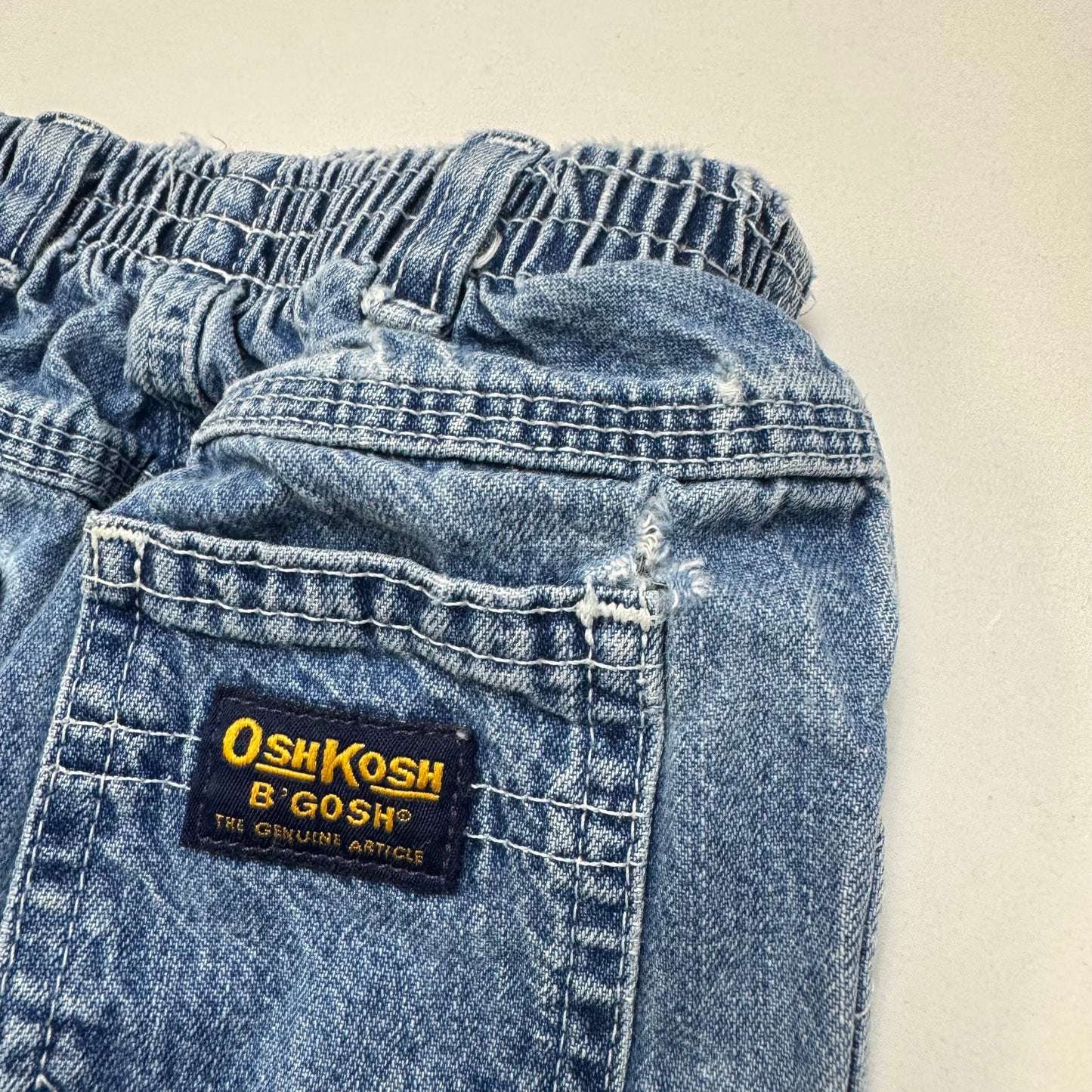 90s Kids Toddler Infant Vintage Baby B’Gosh Oshkosh Elastic Waistband Denim Pant //6m9m/