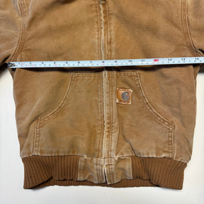 2005 Kids Active Brown Carhartt Lined Thick Warm Hooded Jacket M 8Y