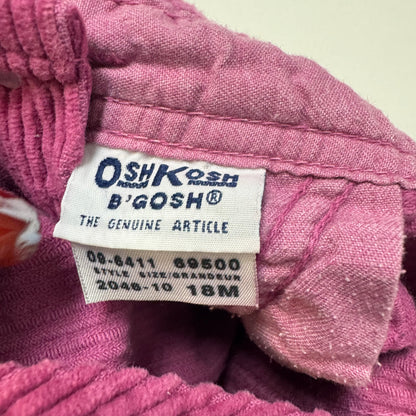 2000s Kids Toddler Infant Baby B’Gosh Oshkosh Purple Mauve Cordury Overall/18m/ Made in Canada