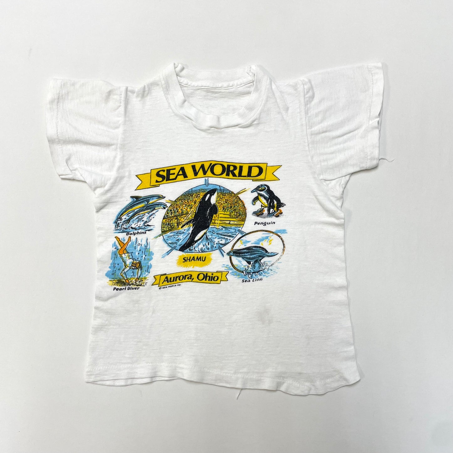 70s Kids Toddler Vintage Sea World Aurora Ohio Sea Animals Water Show Souvenir Tshirt / 2y 3y 4y