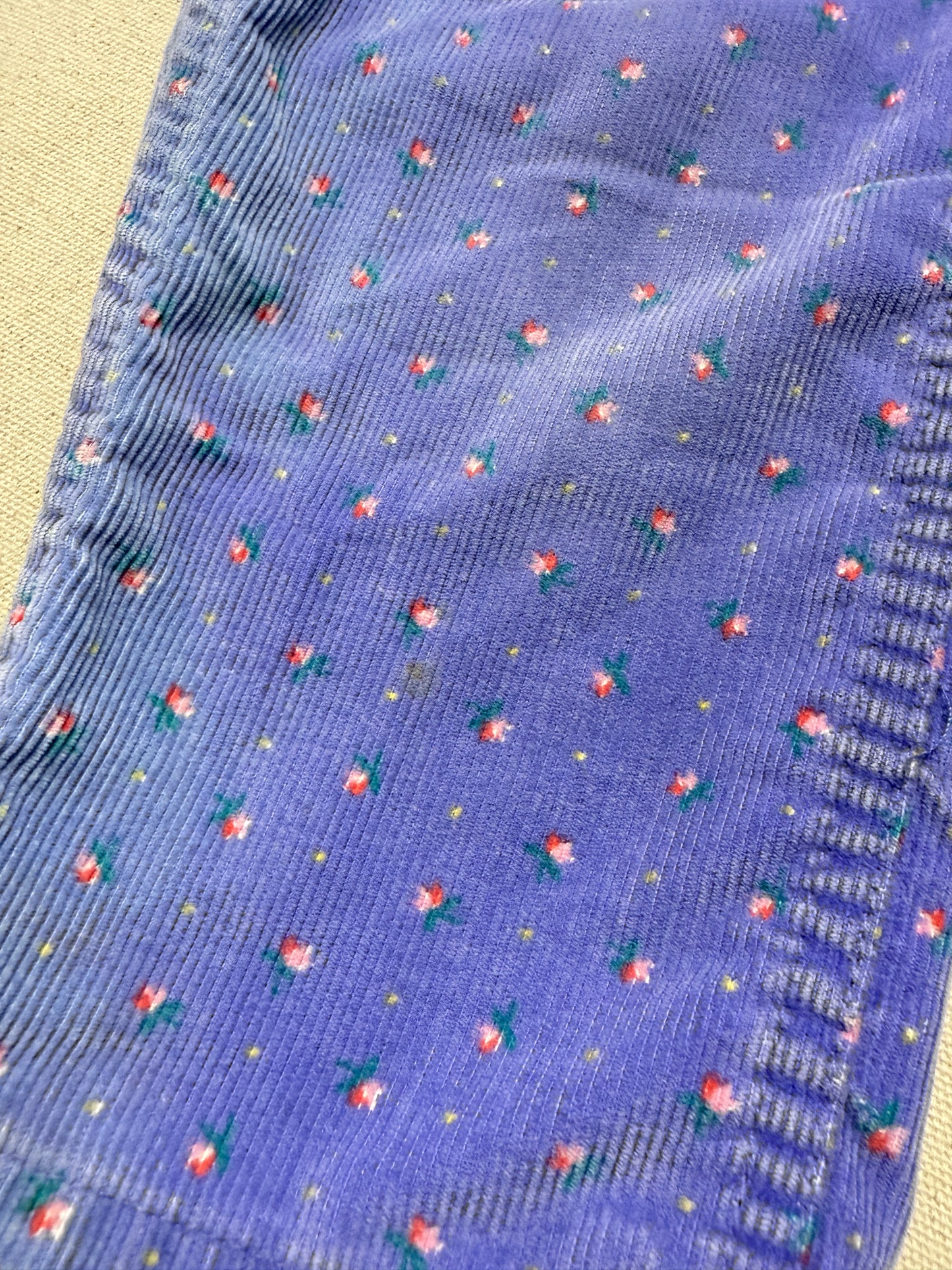 90s Kids Toddler Vintage Oshkosh Bgosh Flower AOP Light Purple Corduroy Overall / 2T 3T / Made in USA