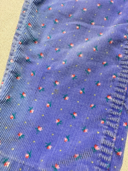 90s Kids Toddler Vintage Oshkosh Bgosh Flower AOP Light Purple Corduroy Overall / 2T 3T / Made in USA