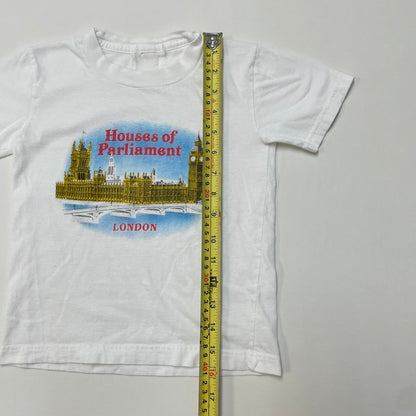 90s Kids Toddler Vintage House of Parliament Big Ben London UK Souvenir Tshirt / 3y 4y 5y