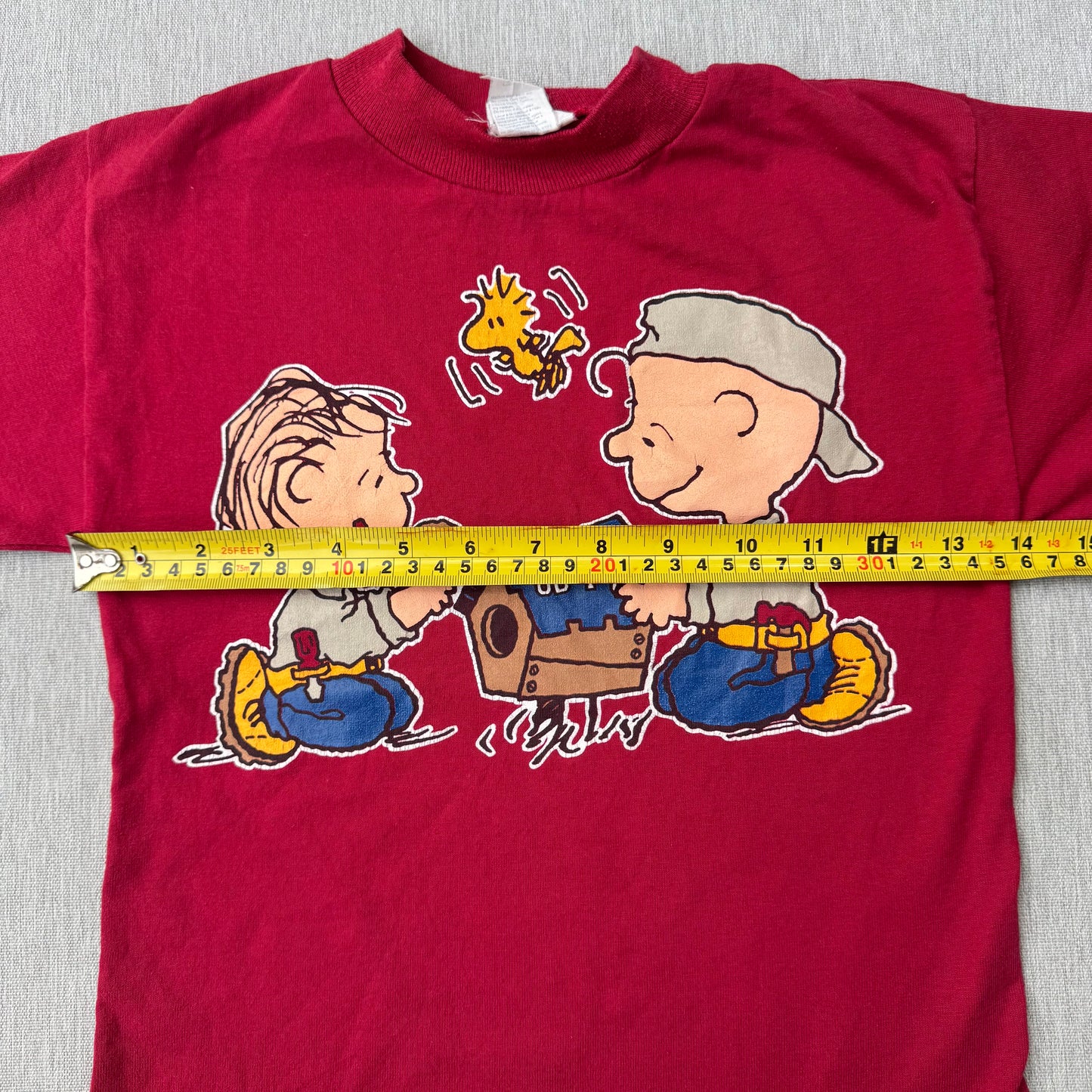 80s 90s Kids Vintage Peanuts Charlie Brown & Linus Woodstock Mauve/Burgundy Short Single Stitch T-Shirt 7Y Made in USA