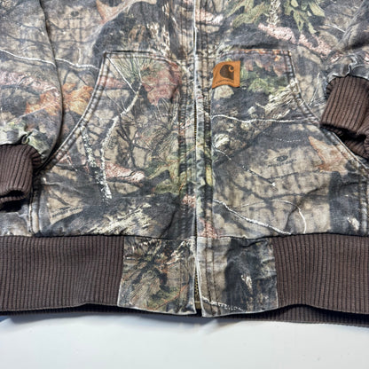 2000s Kids Youth Vintage Carhartt Camo Mossy Oak Hooded Active Lined Heavy Jacket M / 10Y 11Y 12Y