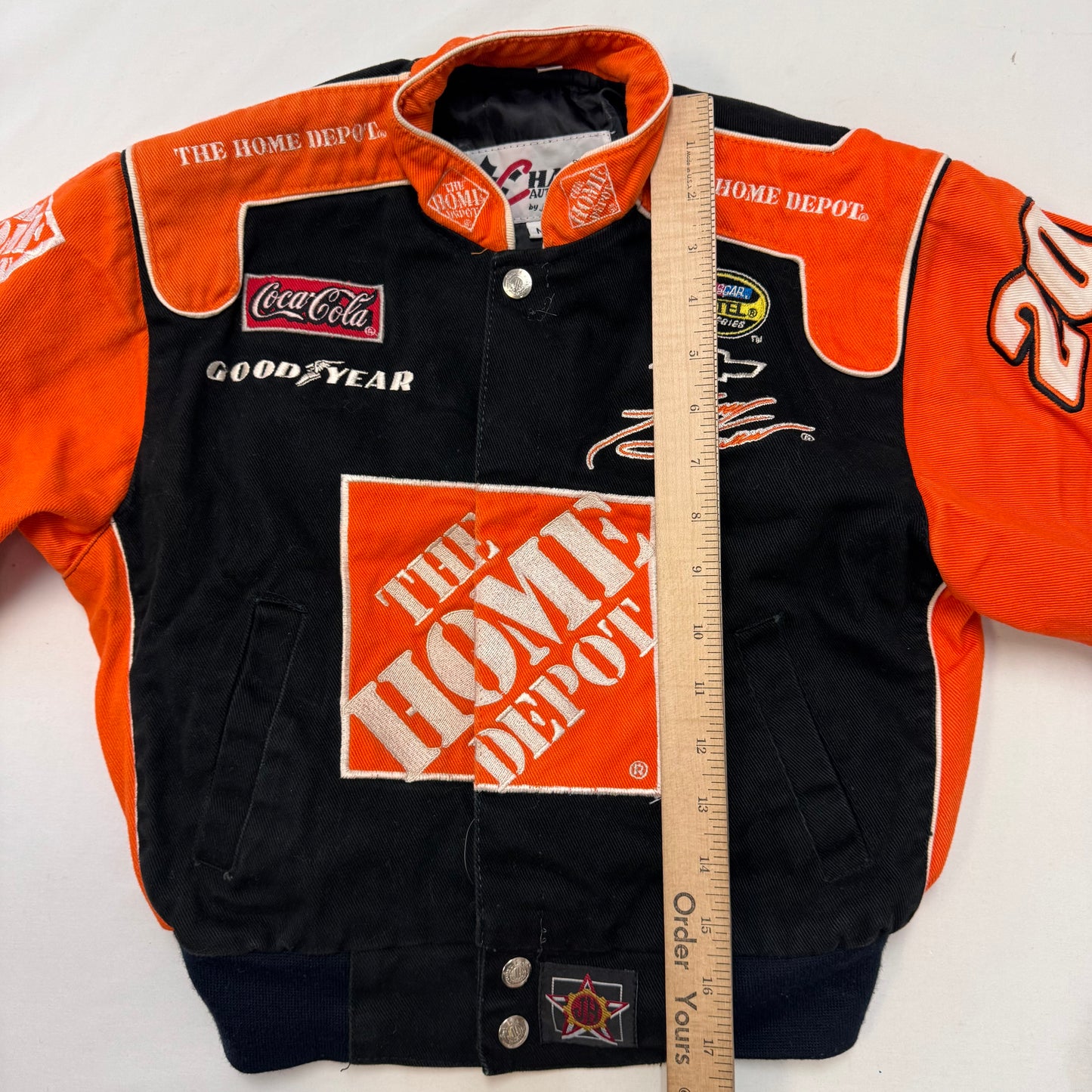 Kids Chase Authentics NASCAR   Home Depot Snap Jacket M 5Y 6Y