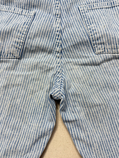 80s 90s Kids Vintage Oshkosh Bgosh Hickory Stripe Suspender Unique Design Slim Straight Overall / 4T 5T / Made in USA