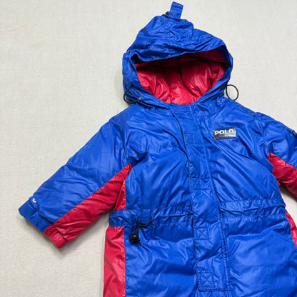 90s Kids Infant Baby Vintage Ralph Lauren Polo Sport Half Zip Up Down Snow Suits / 9m 12m 18m 24m