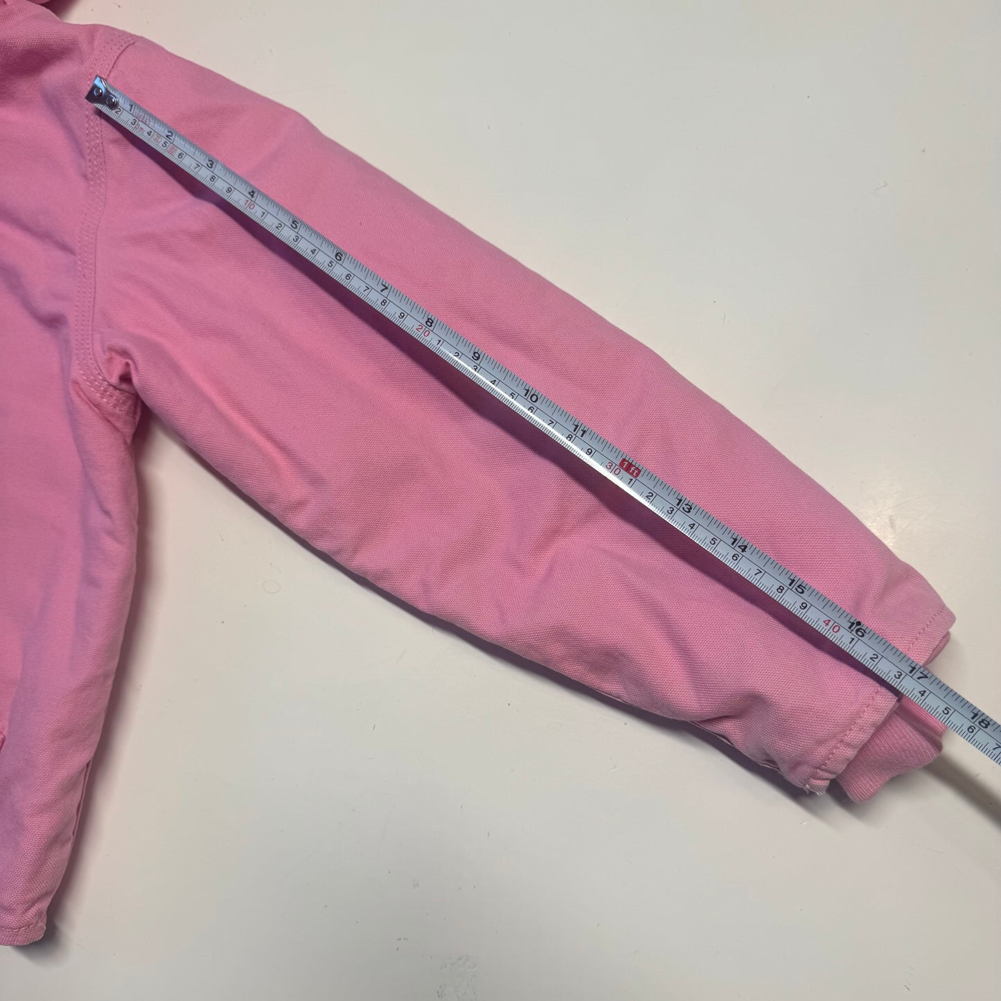 2000s Kids Vintage Pink Carhartt Zip Hooded Fleece Lined Jacket S 7Y 8Y