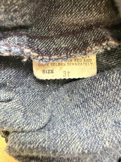 90s Kids Toddler Vintage Oshkosh Bgosh Cross Back Simple Casual Denim Dress / 18m 24m 2T / Made in USA