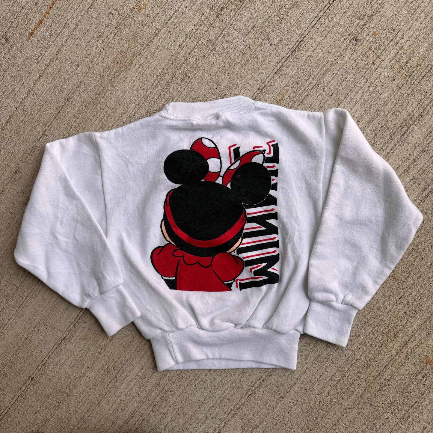 Kids Vintage Disney Minnie White Sweatshirt 4Y 5Y 6Y