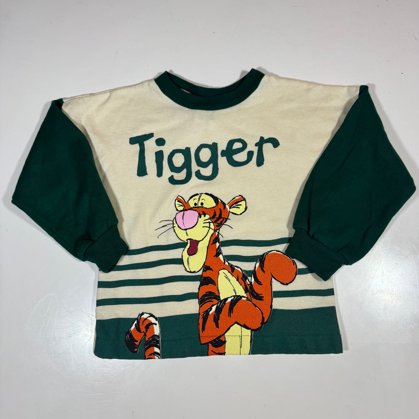 90s 2000s Kids Toddler Vintage Disney Pooh Tiger Pullover Long  Sleeve Light Sweatshirt 2T 3T 4Y