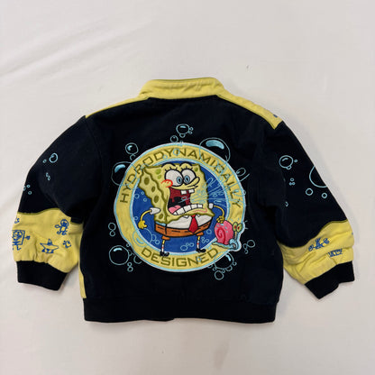 Kids Toddler Vintage SpongeBob Hydrodynamically Designed Racing Snap Jacket 2Y 3Y 4Y