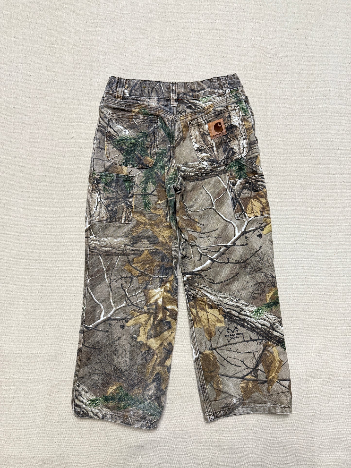 Kids Vintage Carhartt Duck Real Tree Camo Adjustable Waist Pants / 5y 6y