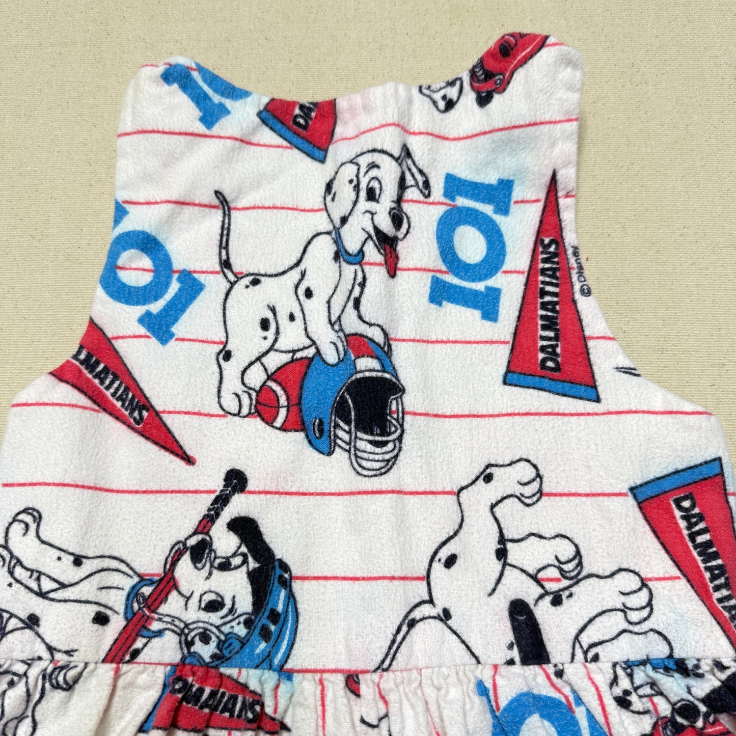 90s Kids Vintage Handmade Dalmatian Loose Fit Overall & Corduroy Zip Up Jacket 2pc Set / 4T 5T