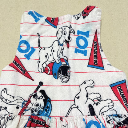 90s Kids Vintage Handmade Dalmatian Loose Fit Overall & Corduroy Zip Up Jacket 2pc Set / 4T 5T