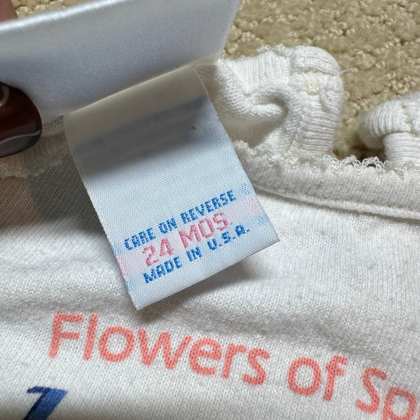 90s Kids Toddler Vintage Baby B’Gosh Oshkosh Floral All Over Print Pant White Tshirt 2pc Set / 24m 2T/ Made in USA Baby