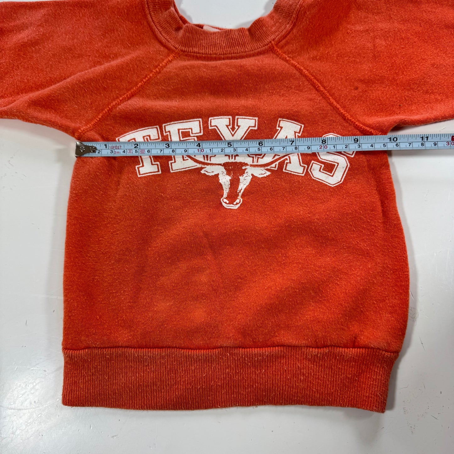 60s 70s Kids Baby Vintage Texas Orange Crew Pullover Sweatshirt 12m 18m