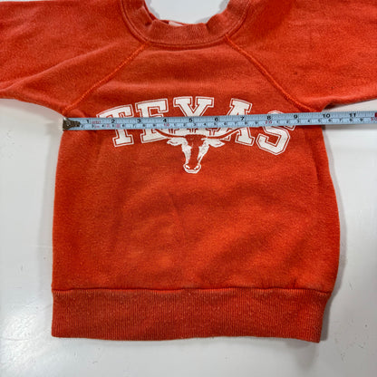 60s 70s Kids Baby Vintage Texas Orange Crew Pullover Sweatshirt 12m 18m