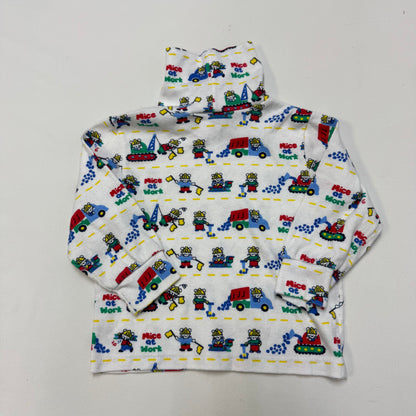 90s Kids Toddler Vintage Oshkosh Bgosh “ Mice at work” AOP Turtleneck Longsleeve Top / 2T/Made in USA