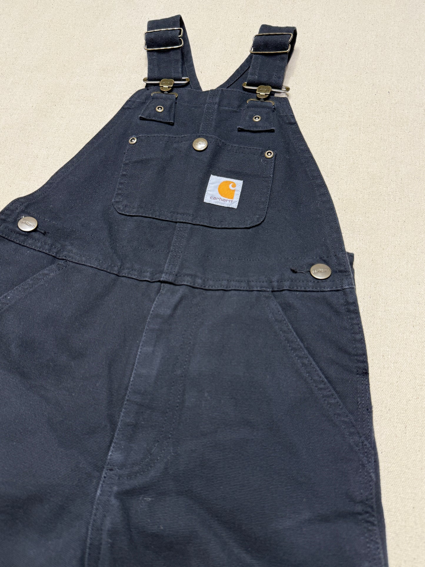 Modern Kids Carhartt Black Bib Double Knee Quilted Liner Overall / 5y 6y
