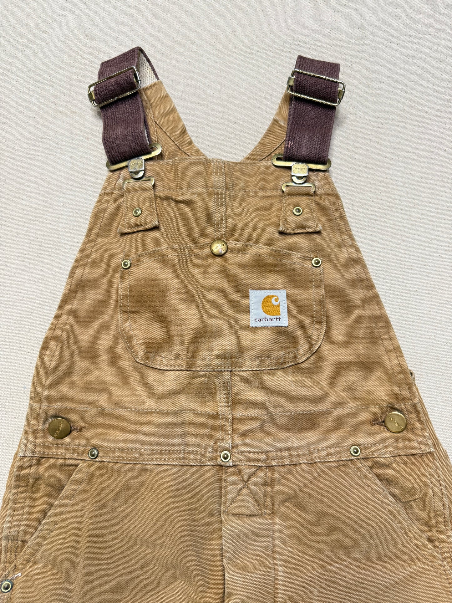 90s 2000 Kids Toddler Vintage Carhartt Duck Canvas Bib Lined Overall / 5y 6y