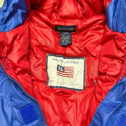 90s Kids Infant Baby Vintage Ralph Lauren Polo Sport Half Zip Up Down Snow Suits / 9m 12m 18m 24m