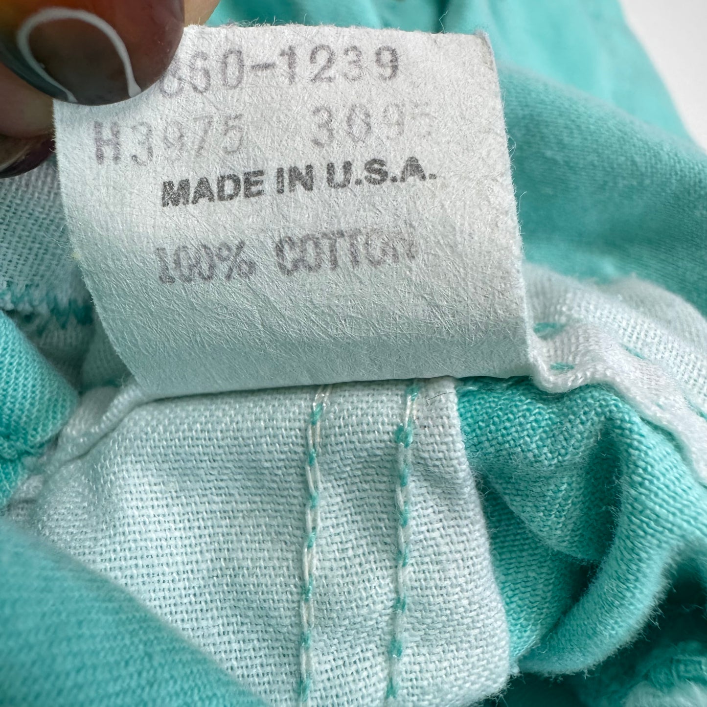 90s Kids Toddler Infant Vintage Baby B’Gosh Oshkosh 2 Piece Set Turquoise Overall White Ruffle T-shirt With Floral Accents /6m 9m / Made in USA