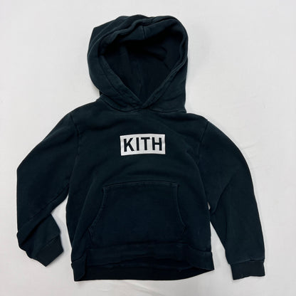 Kids KITH Black Cotton Sweatshirt With Hood Big Logo 7Y