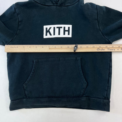 Kids KITH Black Cotton Sweatshirt With Hood Big Logo 7Y