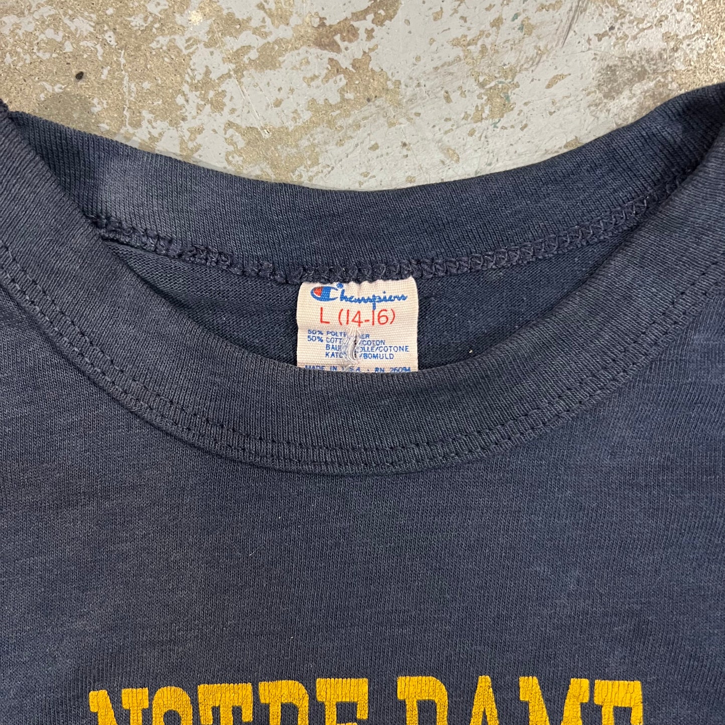 80s Champion Vintage Kids Notre Dame Fighting Irish T-shirt 10-12y babyT