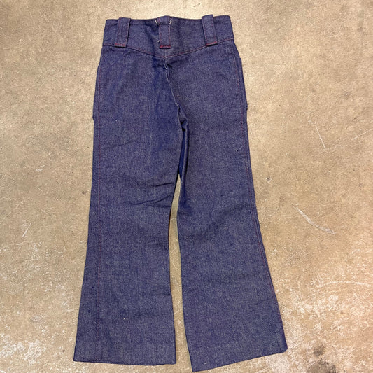 Vintage Kids 80s Denim Flare Jeans with Front Pockets 4-6y