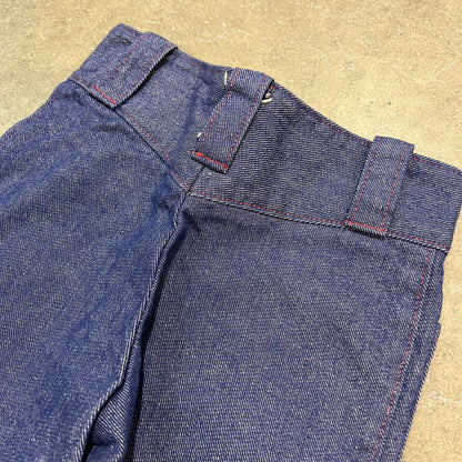 Vintage Kids 80s Denim Flare Jeans with Front Pockets 4-6y