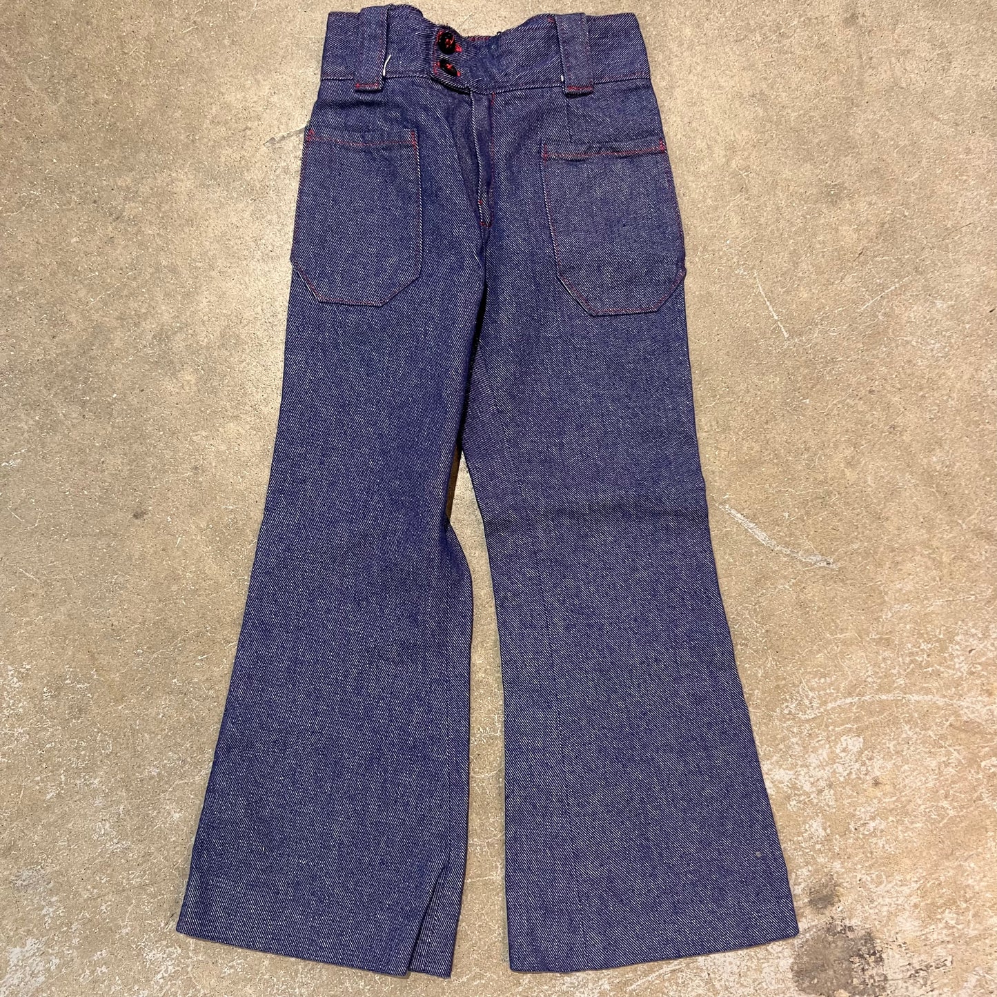 Vintage Kids 80s Denim Flare Jeans with Front Pockets 4-6y