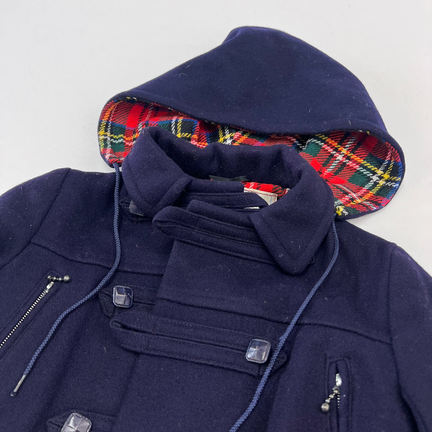 Kids Saks Fifth Avenue Navy Coat with Plaid Lining 5Y