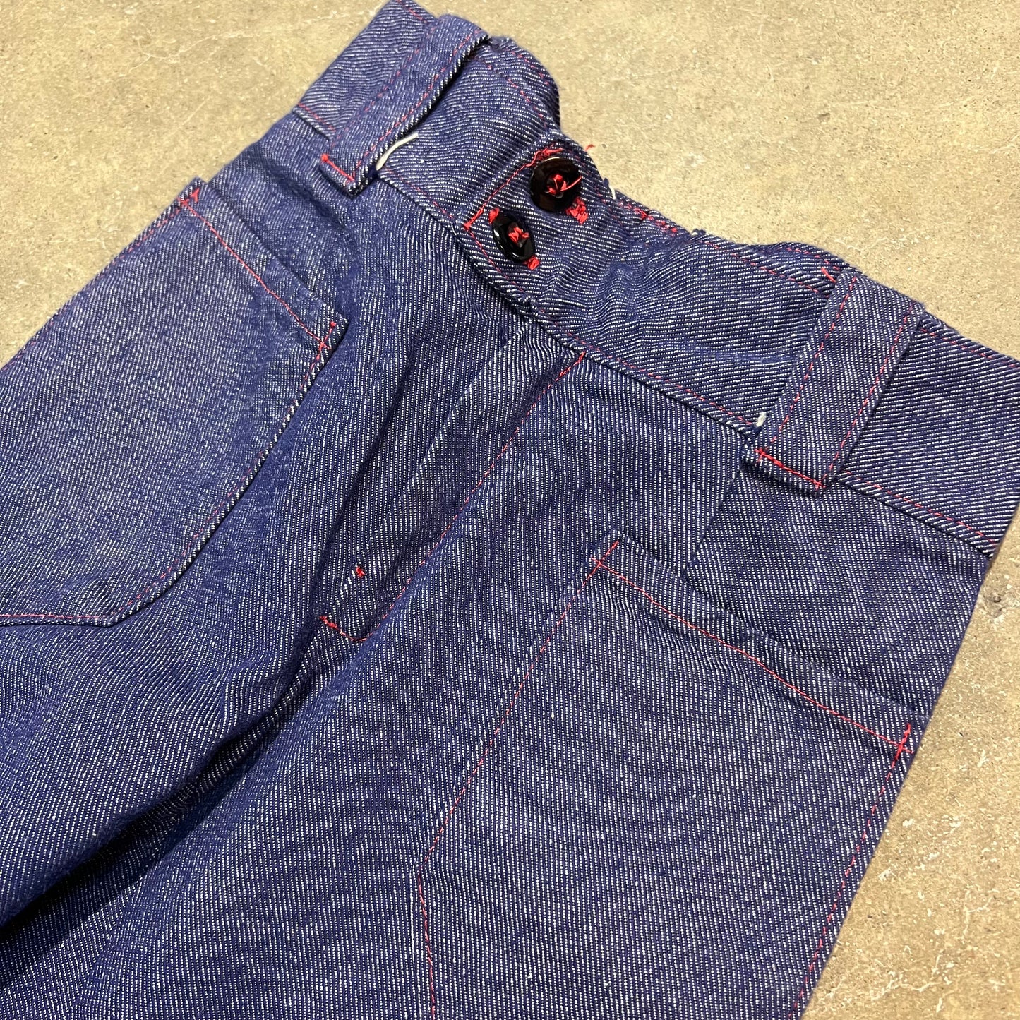 Vintage Kids 80s Denim Flare Jeans with Front Pockets 4-6y