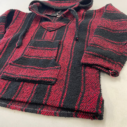 Kids Vintage Baja Mexican Hooded Sweater Size 8-10