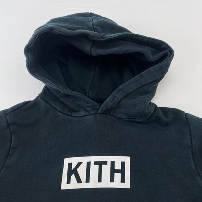 Kids KITH Black Cotton Sweatshirt With Hood Big Logo 7Y