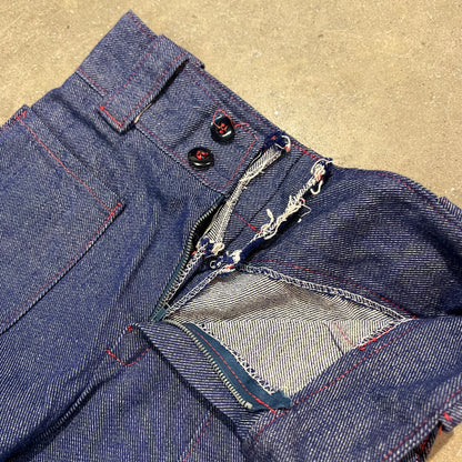 Vintage Kids 80s Denim Flare Jeans with Front Pockets 4-6y